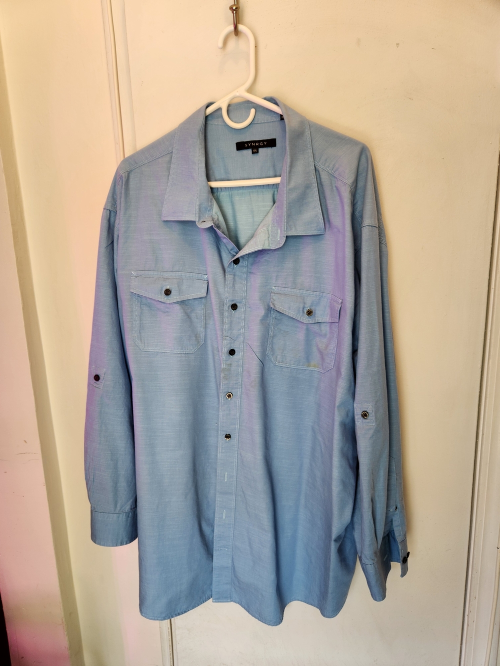Synrgy Men's Light Blue Button-Up Shirt